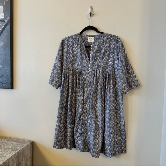 MIRTH-CAFTAN SeaShell Handmade Edition Textile Mini Dress (Size:Small) - Picture 3 of 16